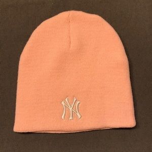 Pink Yankees Winter Beanie